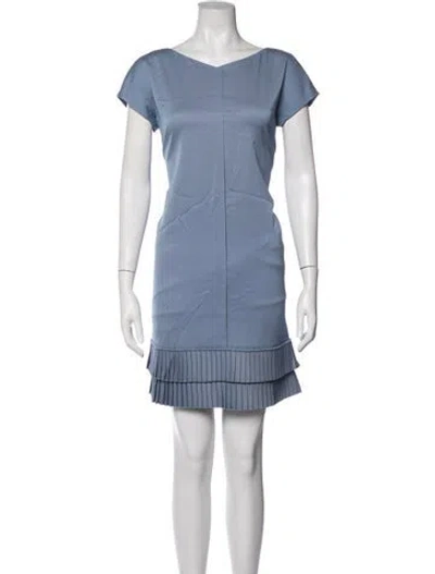 Pre-owned Marc Jacobs V-neck Mini Dress In Blue