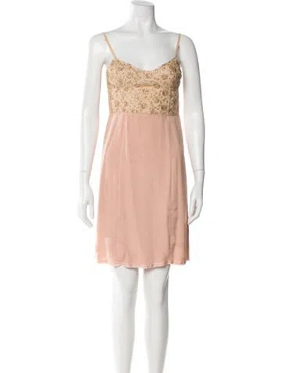 Pre-owned Marc Jacobs V-neck Mini Dress In Pink