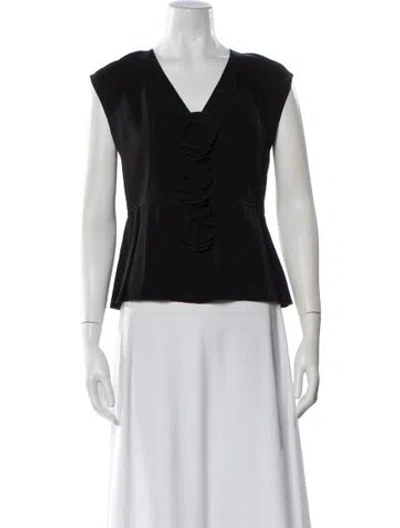 Pre-owned Marc Jacobs V-neck Short Sleeve Top In Black