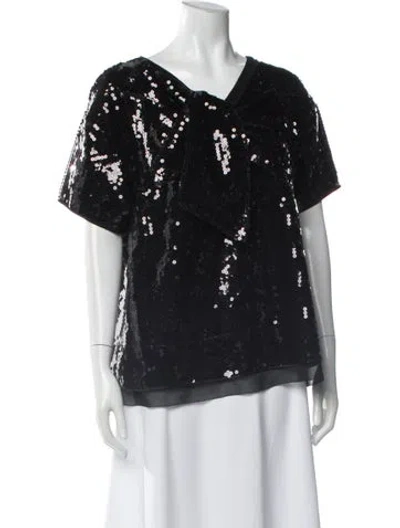 Pre-owned Marc Jacobs V-neck Short Sleeve Top W/ Tags In Black