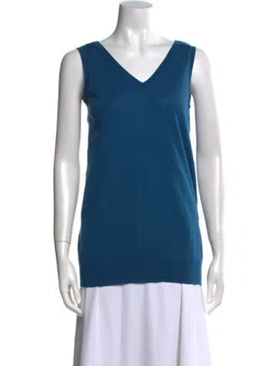 Pre-owned Marc Jacobs V-neck Sleeveless Top In Blue