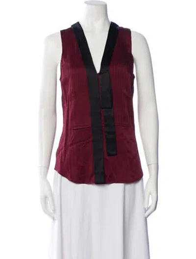 Pre-owned Marc Jacobs V-neck Sleeveless Top In Burgundy