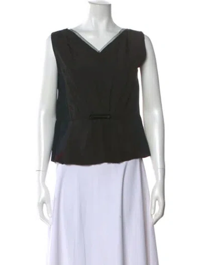 Pre-owned Marc Jacobs V-neck Sleeveless Top W/ Tags In Black
