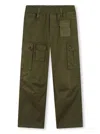 Marc Jacobs Green Cargo Pants With Pockets And Logo Application In Cotton Blend Boy In Green