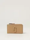 Marc Jacobs Camel Leather Card Holder In Brown