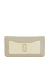 Marc Jacobs Beige Leather Bi-fold Wallet With Foldover Top In Neutral