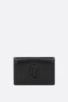 Marc Jacobs The Wallet Trifold Black Wallet With Engraved Logo On The Front In Hammered Leather Woman In Black