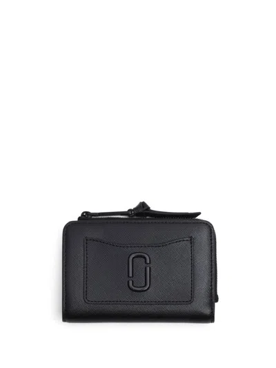 Marc Jacobs Logo-plaque Leather Wallet In Black