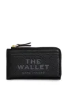 Marc Jacobs Black Wallet With Logo Detail And Snap Hook In Grained Leather Woman In Black