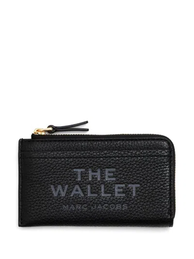 MARC JACOBS MARC JACOBS 'THE LEATHER TOP ZIP MULTI WALLET' IN BLACK LEATHER