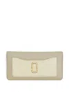 Marc Jacobs Beige Leather Bi-fold Wallet With Foldover Top In Blue