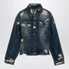 Marc Jacobs The Rip And Repair Fluted Denim Jacket Casual Jackets And Parka In Blue