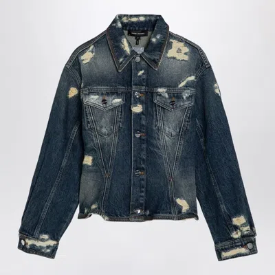 MARC JACOBS MARC JACOBS  WASHED DENIM JACKET WITH WORN DETAILS