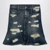 MARC JACOBS WASHED DENIM SKIRT WITH WORN DETAILS