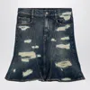 Marc Jacobs Washed Denim Skirt With Worn Details Women In Blue