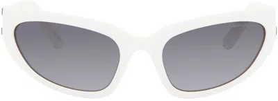 Marc Jacobs White Bold Logo Wrapped Sunglasses In Ccp White Black