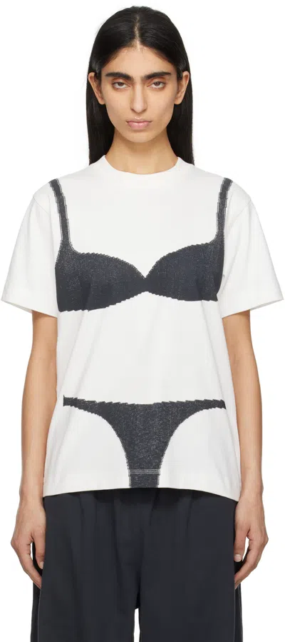 MARC JACOBS WHITE BRA BOX T-SHIRT