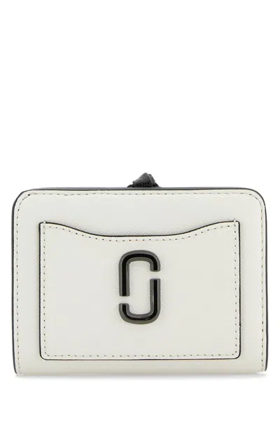 Marc Jacobs White Leather Mini Utility Snapshot Wallet