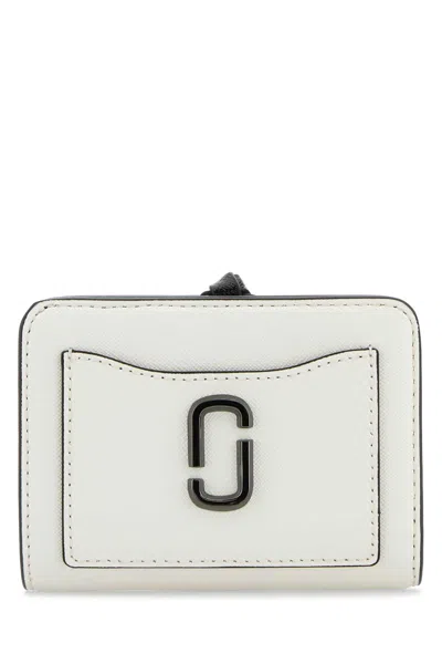Marc Jacobs White Leather Mini Utility Snapshot Wallet In Multi
