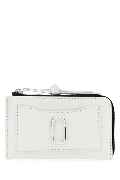 Marc Jacobs White Leather The Utility Top Zip Multi Wallet