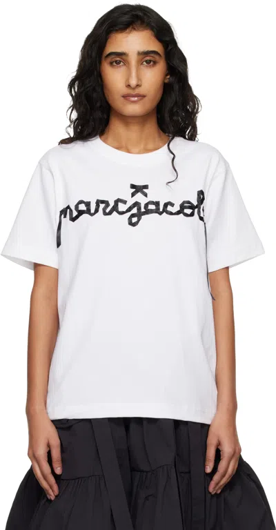 Marc Jacobs White Ribbon Logo Box T-shirt In Multi