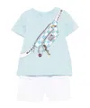 Marc Jacobs White Short Set In Blue