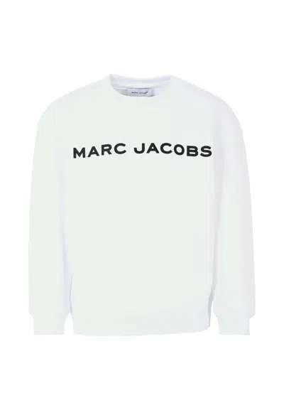 Marc Jacobs White Sweatshirt For Kids With Logo
