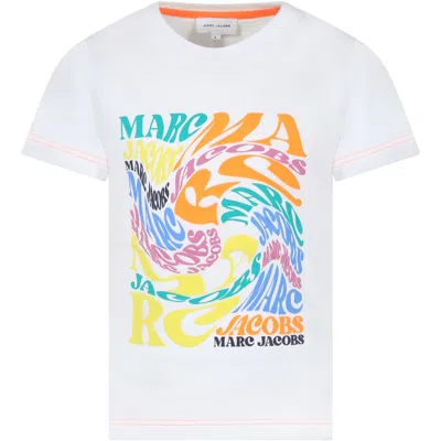 Marc Jacobs Kids' White T-shirt For Boy With Logo Print
