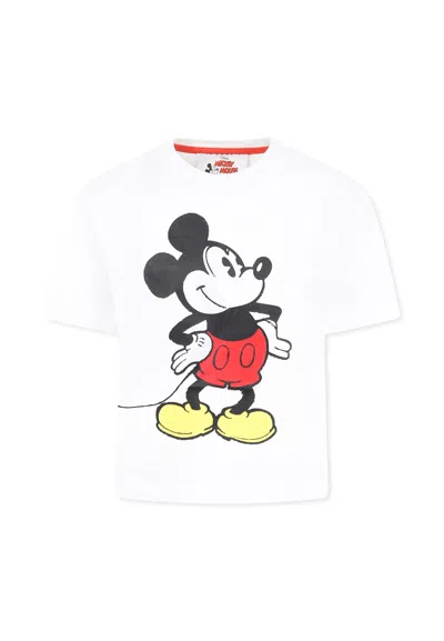 Marc Jacobs Kids' White T-shirt For Boy With Micky Mouse