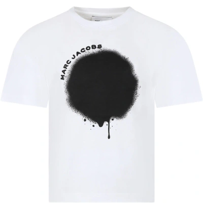 Marc Jacobs White T-shirt For Kids With Logo In Bianco