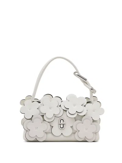 Marc Jacobs White The Dual Mini Bag In Leather With Flowers