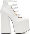 MARC JACOBS WHITE 'THE PATENT LEATHER KIKI' HEELS
