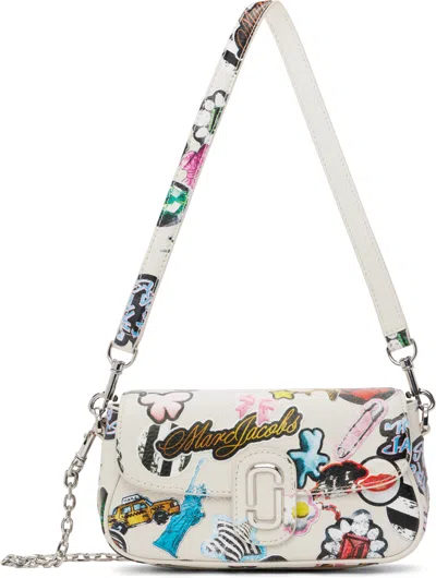 Marc Jacobs White 'the Sticker Clover' Shoulder Bag In 101 White Multi