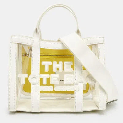 Pre-owned Marc Jacobs White/clear Pvc And Leather Small The Tote Bag