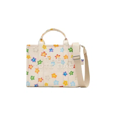 Pre-owned Marc Jacobs Wild Daisy Canvas Medium Tote Bag 'white/multicolor' | Women's Size Onesize