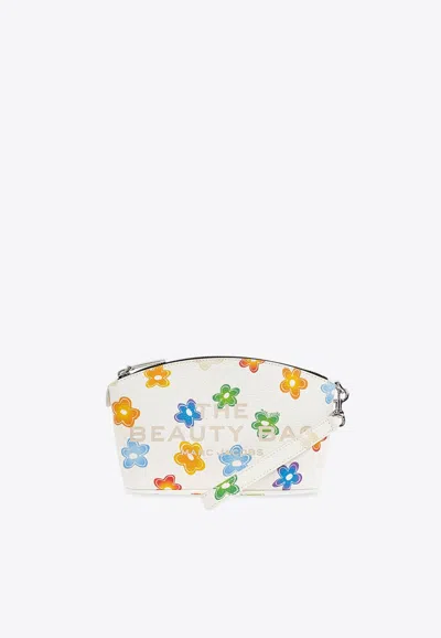 Marc Jacobs Wild Daisy Leather Pouch Bag In White