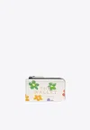 Marc Jacobs Wild Daisy Leather Zip Cardholder In Multi
