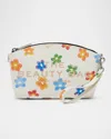 Marc Jacobs Wild Daisy-print Leather Cosmetic Pouch Bag