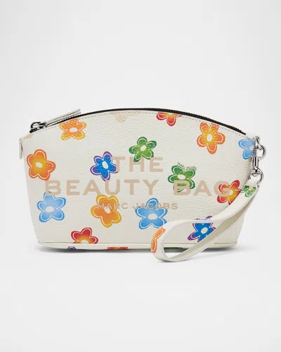 Marc Jacobs Wild Daisy-print Leather Cosmetic Pouch Bag