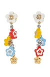 Marc Jacobs Wild Daisy Statement Drop Earrings In Multi