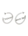 MARC JACOBS MARC JACOBS WOMAN EARRINGS SILVER SIZE - BRASS, CRYSTAL