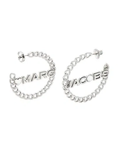 Marc Jacobs Woman Earrings Silver Size - Brass, Crystal