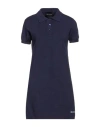 Marc Jacobs Woman Mini Dress Navy Size M Cotton, Nylon, Elastane In Navy Blue