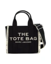 Marc Jacobs 'the Medium Tote' Black Tote Bag With Contrasting Logo Embroidery In Black