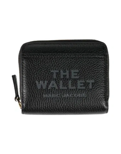 Marc Jacobs Woman Wallet Black Size - Cow Leather, Polyurethane, Cotton