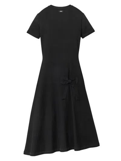 Marc Jacobs Women's Asymmetric Bow-detail T-shirt Midi-dress In Black