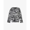 Marc Jacobs Zebra-patterned Jumper In Wool Blend Women In Black/white