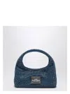 Marc Jacobs Textured Blue Shoulder Bag With Sparkling Embellishments