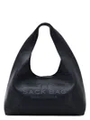 Marc Jacobs Grained Black Leather Handbag With Silver-tone Hardware In Black