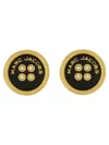 Marc Jacobs Women "button Stud" Earrings In Black